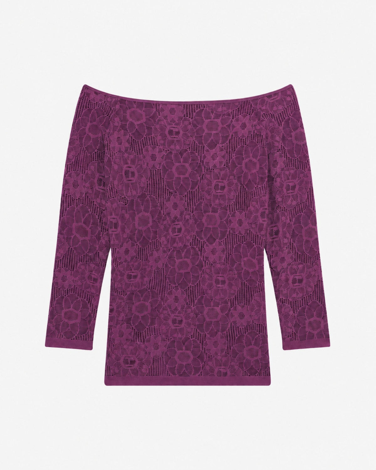 Top manches longues en dentelle rosace