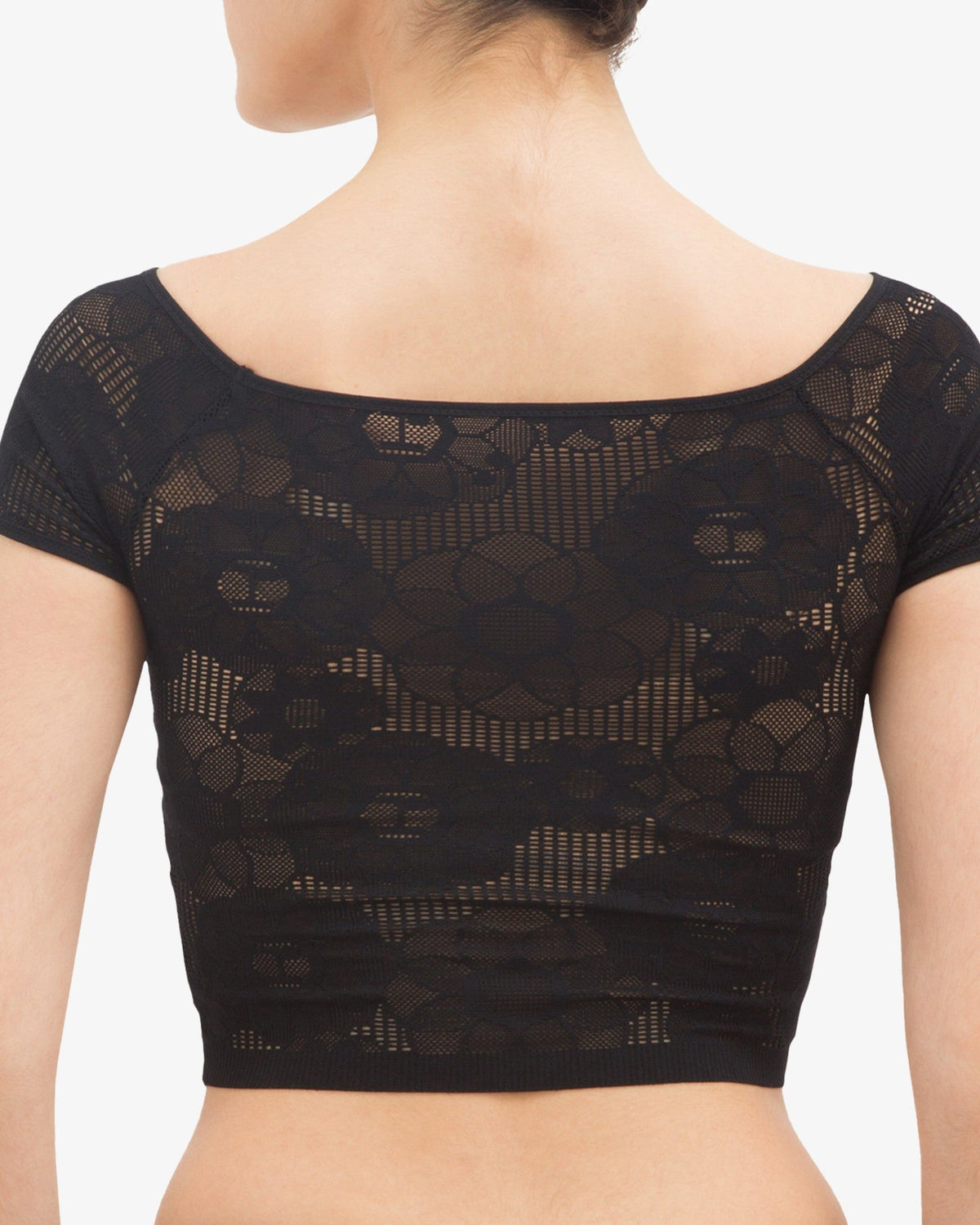 Top court en dentelle rosace