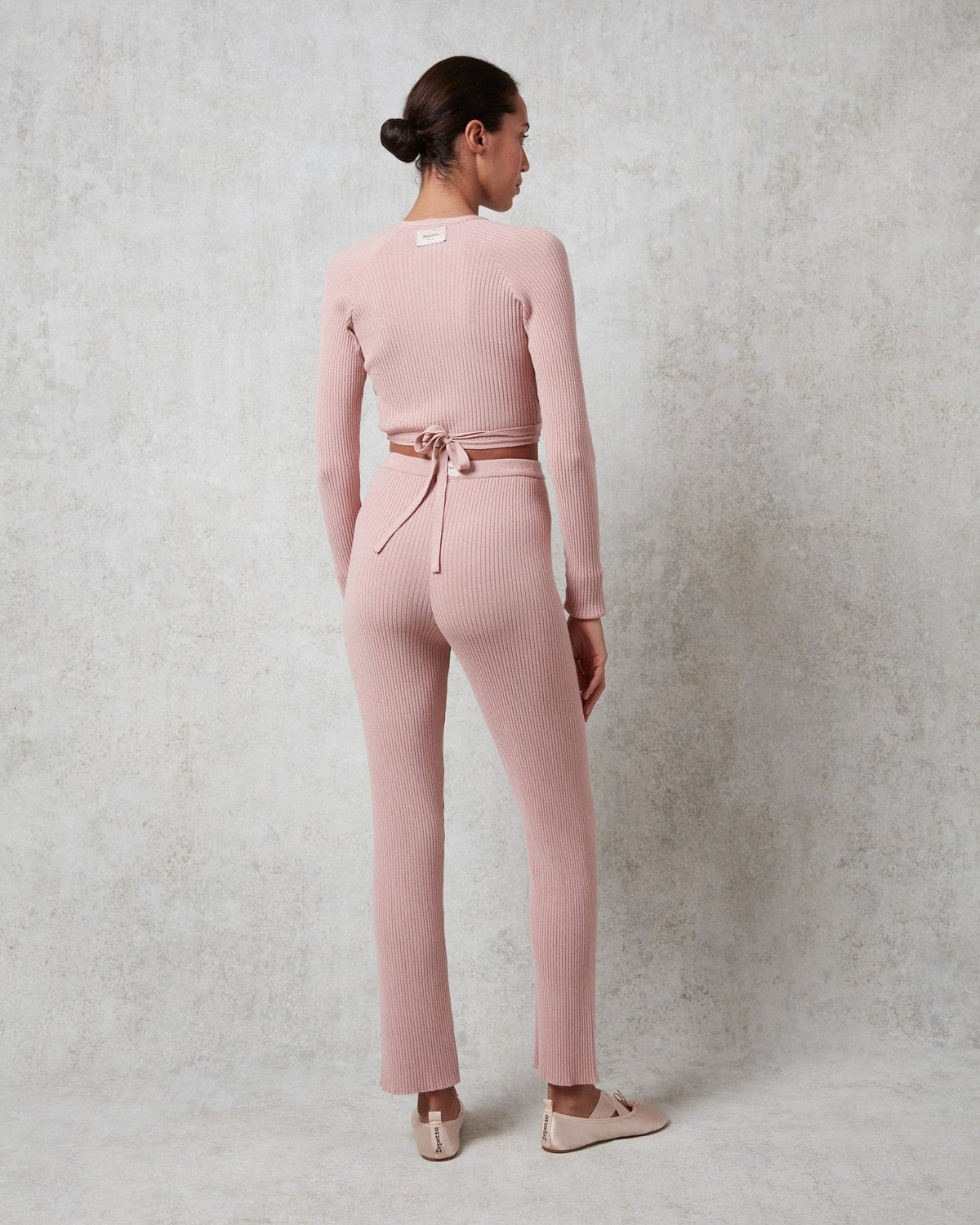 Pantalon en maille côtelée