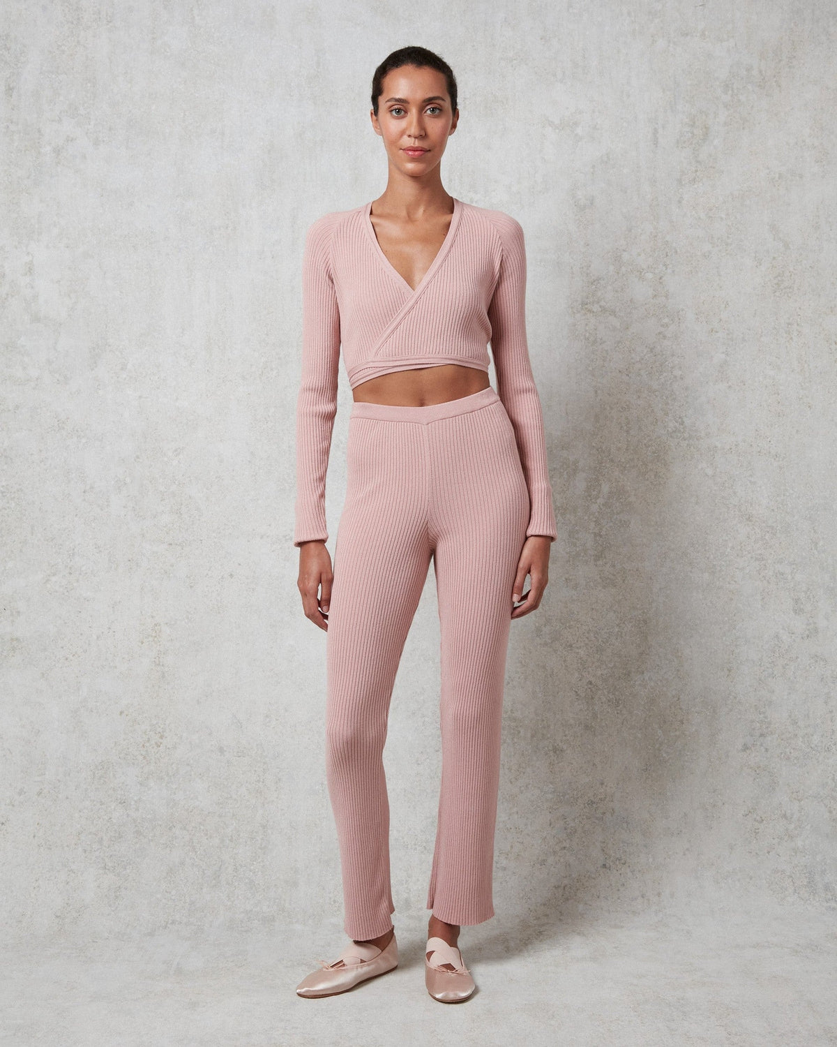 Pantalon en maille côtelée