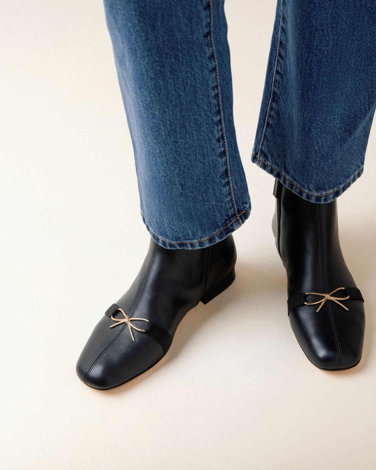 Bottines Phoebe - nœud métal plate