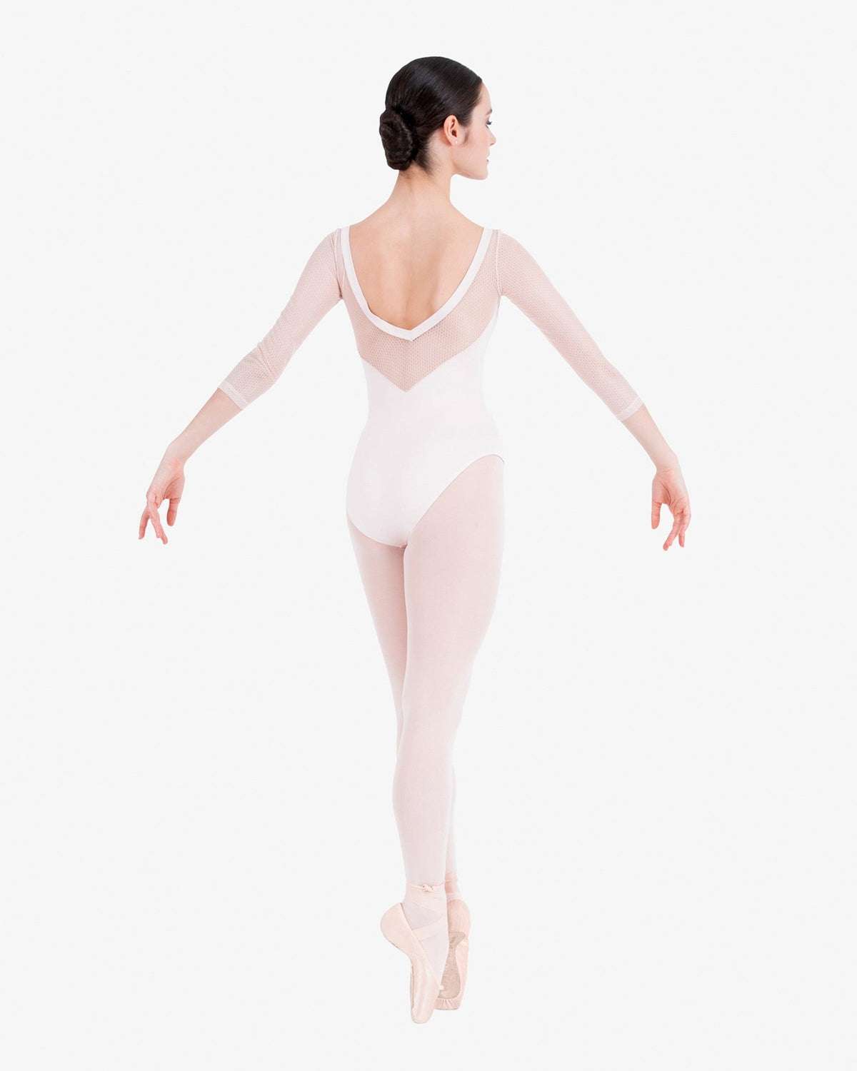 Justaucorps - manches 3/4 en dentelle